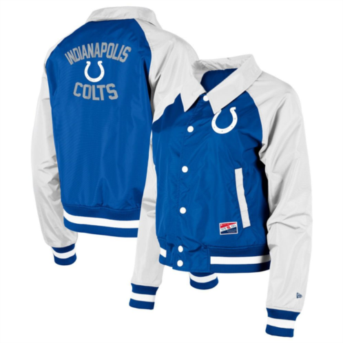 Womens New Era Royal Indianapolis Colts Coaches Raglan Full-Snap Jacket