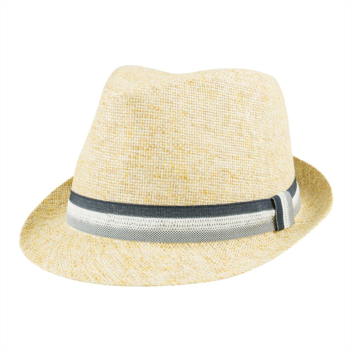 Mens Dockers Striped Band Straw Fedora Hat