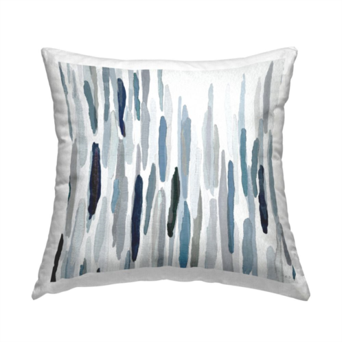Stupell Home Decor Blue Varied Abstract Brushed Rainfall Lines Throw Pillow