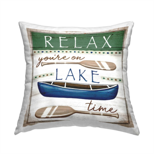 Stupell Home Decor Lake Time Canoe Throw Pillow