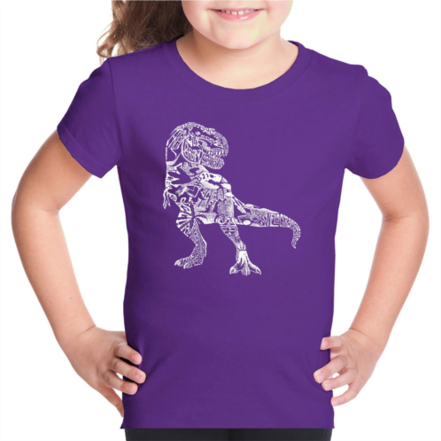 LA Pop Art Dino Pics - Girls Word Art T-shirt