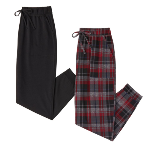 Mens Cuddl Duds 2-Pack French Terry Cuffed Bottom Pajama Pants Set