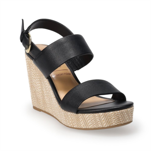 LC Lauren Conrad Wileen 2 Womens Wedge Sandals