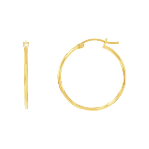 PRIMROSE 18k Gold Plated Twist Hoop Earrings