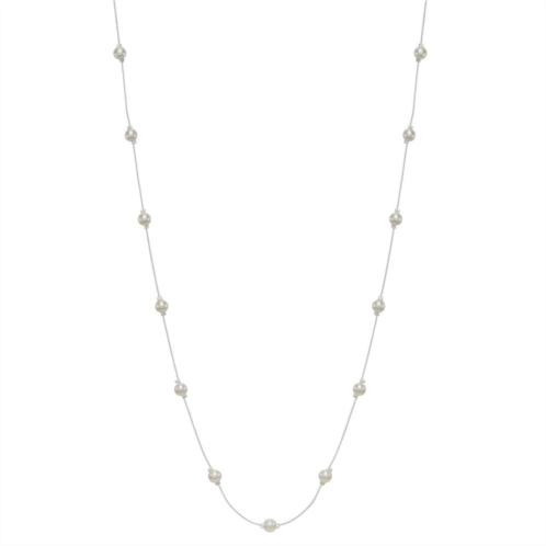 Youre Invited Silver Tone Simulated Pearl Illusion Necklace