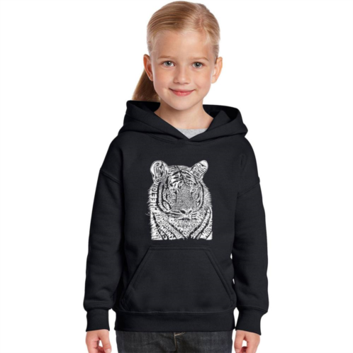 LA Pop Art Big Cats - Girls Word Art Hooded Sweatshirt