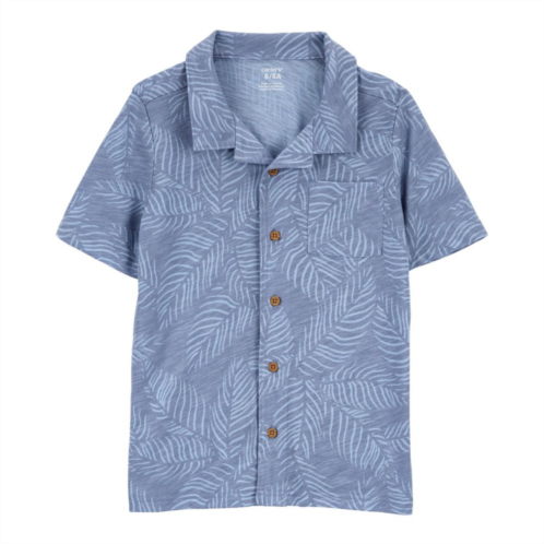 Boys 4-14 Carters Palm Tree Button-Front Shirt