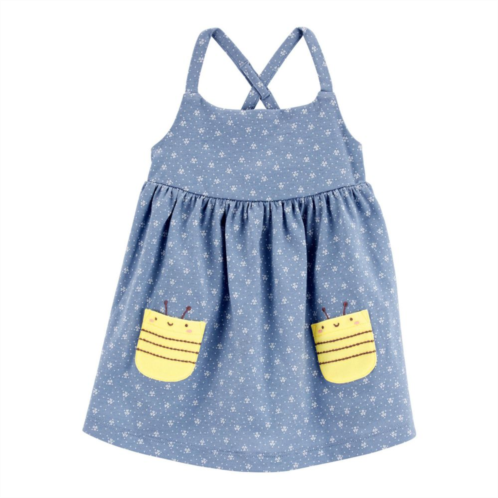 Baby Girl Carters Polka Dot Bee Sleeveless Dress