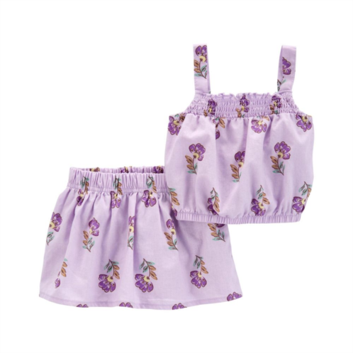 Baby Girl Carters 2-Piece Floral Tank Top & Skort Set