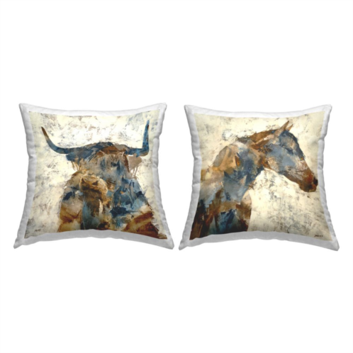 Stupell Home Decor Rustic Layered Collage Pattern Country Farm Animals Throw Pillow