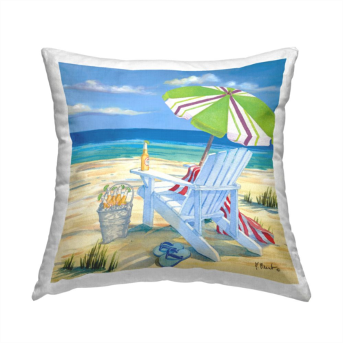 Stupell Home Decor Nautical Beach Scene Lounge Chair Throw Pillow