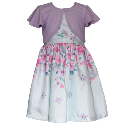 Girls 4-20 Bonnie Jean Floral Dress with Cardigan in Regular & Plus Sizes