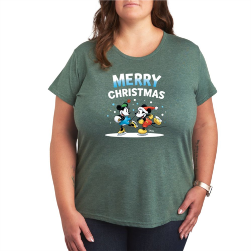 Disneys Mickey and Minnie Mouse Plus Merry Christmas Graphic Tee
