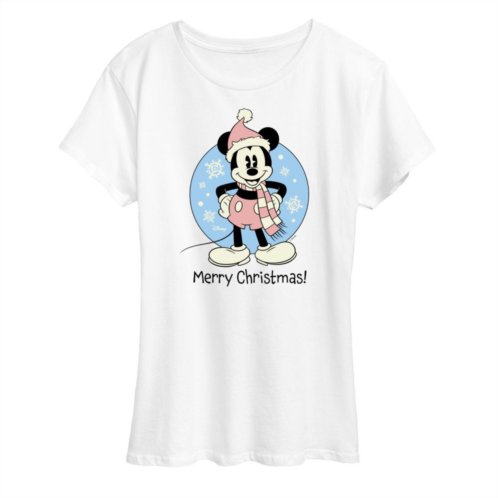 Disneys Mickey Mouse Womens Merry Christmas Graphic Tee