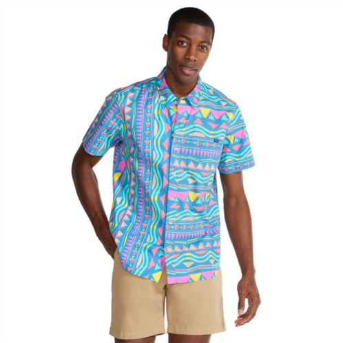 Mens Chubbies Neon Allover Print Short Sleeve Button-Up Friday Shirt