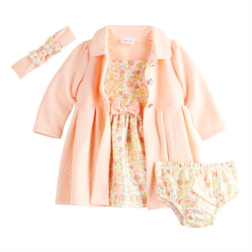 Baby Girl Little Lass 4-Piece Coat, Dress, Bloomers & Headband Set