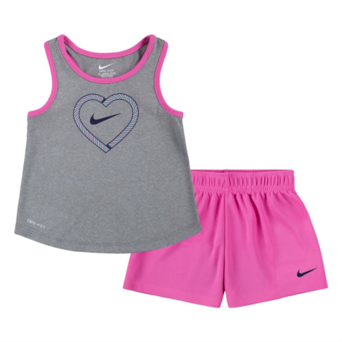 Baby & Toddler Girls Nike Heart Tank & Mesh Short Matching Set