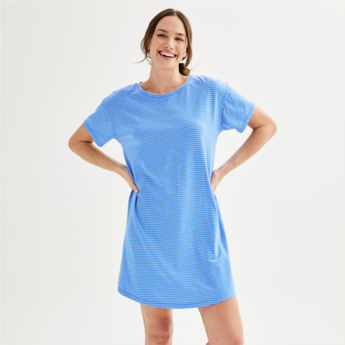 Womens Sonoma Goods For Life Long Knit Short Sleeve Sleep Shirt