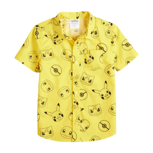 Licensed Character Boys 4-12 Jumping Beans Pokemon Button-Down Shirt