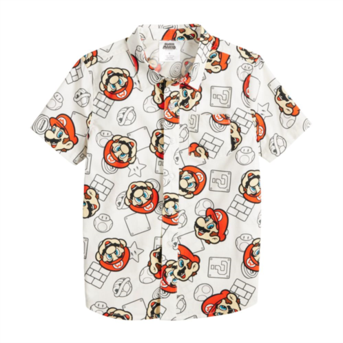Licensed Character Boys 4-12 Jumping Beans Nintendo Mario Button-Down Shirt