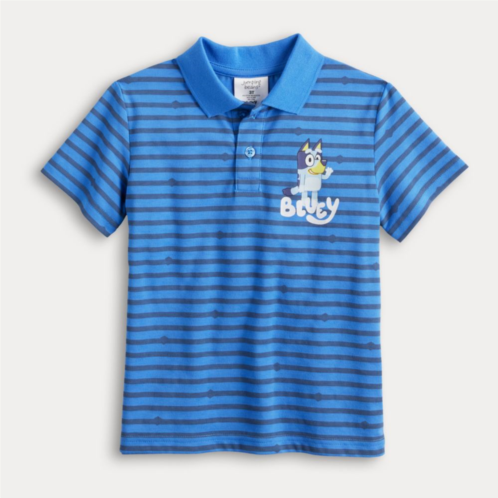 Baby & Toddler Boy Bluey Striped Graphic Polo Shirt