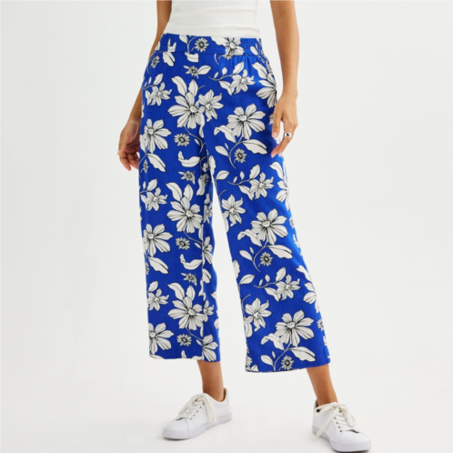 Womens Sonoma Goods For Life Print Linen-Blend Pants