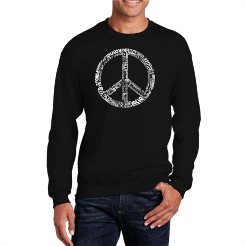 LA Pop Art Peace in 77 Languages - Mens Word Art Crewneck Sweatshirt