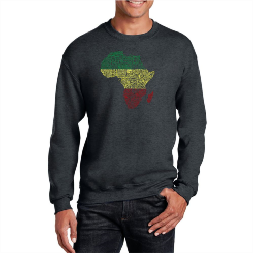 LA Pop Art Countries In Africa - Mens Word Art Crewneck Sweatshirt