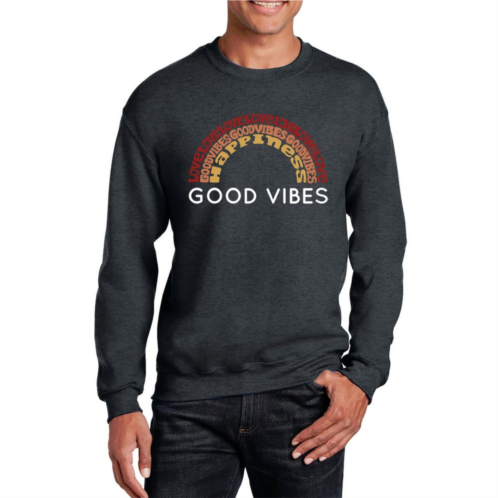 LA Pop Art Good Vibes - Mens Word Art Crewneck Sweatshirt