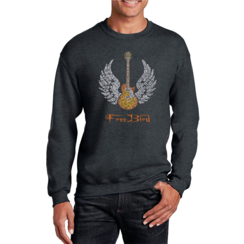 LA Pop Art Lyrics To Freebird - Mens Word Art Crewneck Sweatshirt