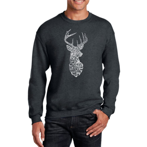 LA Pop Art Types Of Deer - Mens Word Art Crewneck Sweatshirt