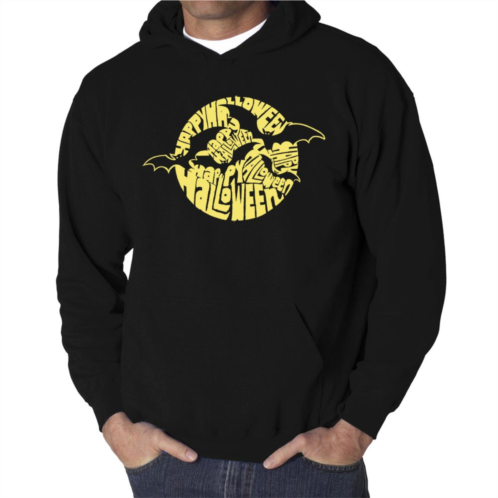LA Pop Art Mens Word Art Hooded Sweatshirt - Halloween Bats