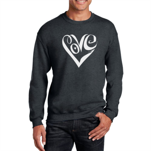 LA Pop Art Script Love Heart - Mens Word Art Crewneck Sweatshirt
