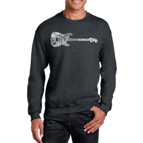 LA Pop Art Rock Guitar - Mens Word Art Crewneck Sweatshirt