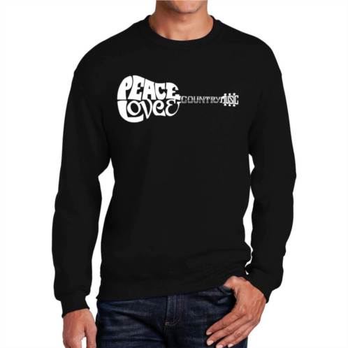 LA Pop Art Peace Love Country - Mens Word Art Crewneck Sweatshirt