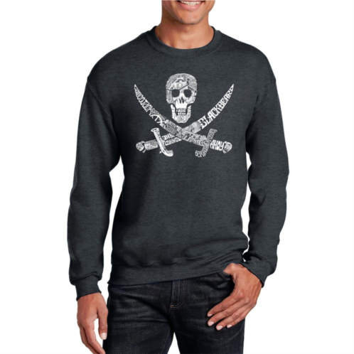 LA Pop Art Pirate - Mens Word Art Crewneck Sweatshirt