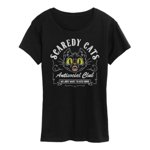Licensed Character Womens Scaredy Cats Halloween Tee