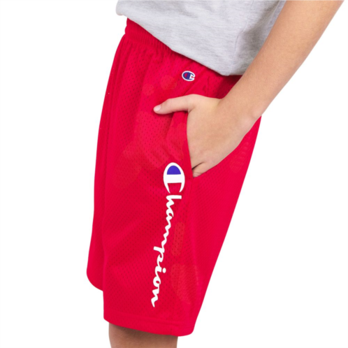 Boys 8-20 Champion Side Seam Wordmark Logo Mesh Athletic Shorts