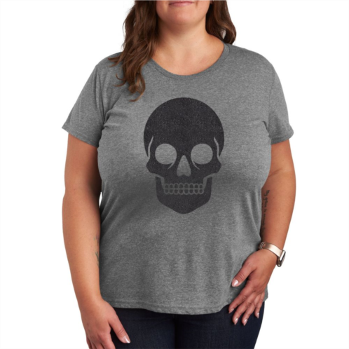 Licensed Character Plus Size Skull Sparkle Graphic Tee