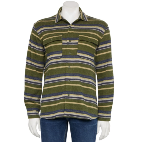 Mens Caliville Stretch Striped Flannel Shirt