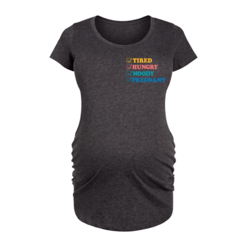 Licensed Character Maternity Tired Hungry Moody Pregnant Graphic Tee