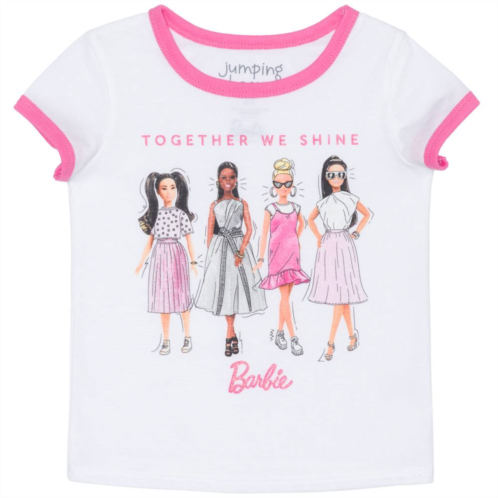 Baby & Toddler Girl Jumping Beans Barbie Drawing Together We Shine Graphic Ringer Tee