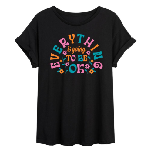 Licensed Character Juniors Everything Is Going To Be Ok Flowy Tee