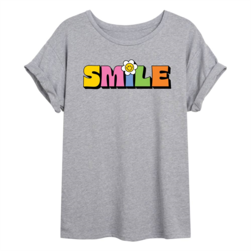 Licensed Character Juniors Colorful Smile Flowy Tee