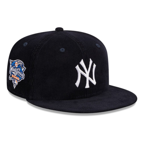Mens New Era Navy New York Yankees Throwback Corduroy 59FIFTY Fitted Hat