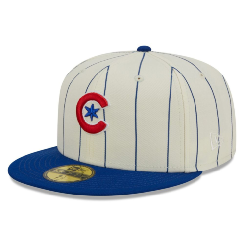 Mens New Era White Chicago Cubs Cooperstown Collection Retro City 59FIFTY Fitted Hat