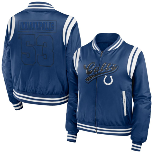 Womens WEAR by Erin Andrews Royal Indianapolis Colts Bomber Full-Zip Jacket