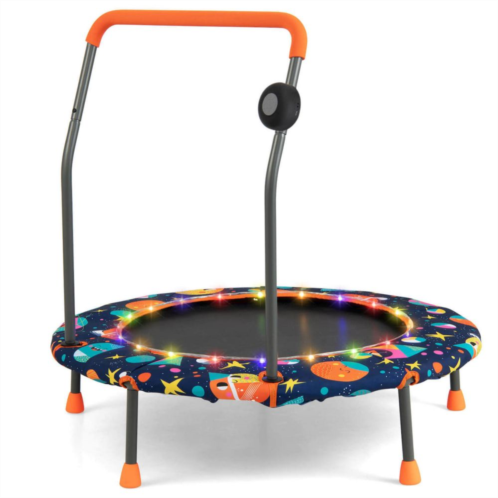 Slickblue Mini Trampoline with Colorful LED Lights and Bluetooth Speaker