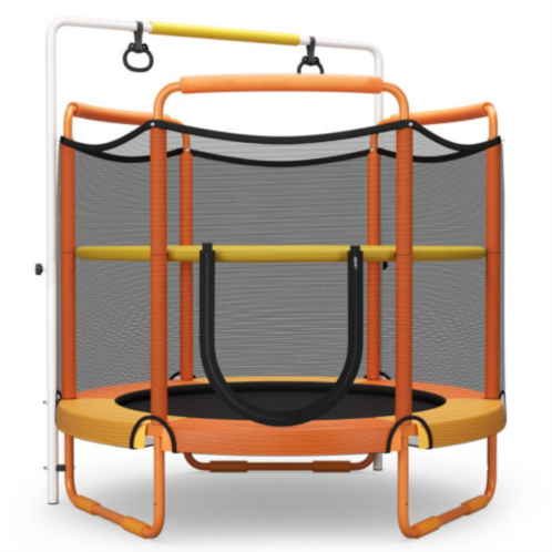 Slickblue 5 Feet Kids 3-in-1 Game Trampoline with Enclosure Net Spring Pad