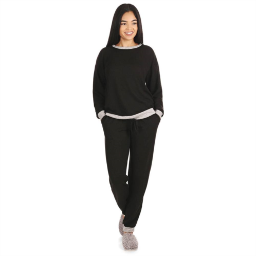 MeMoi Womens Hacci Matching Pullover Top and Jogger Pants Set